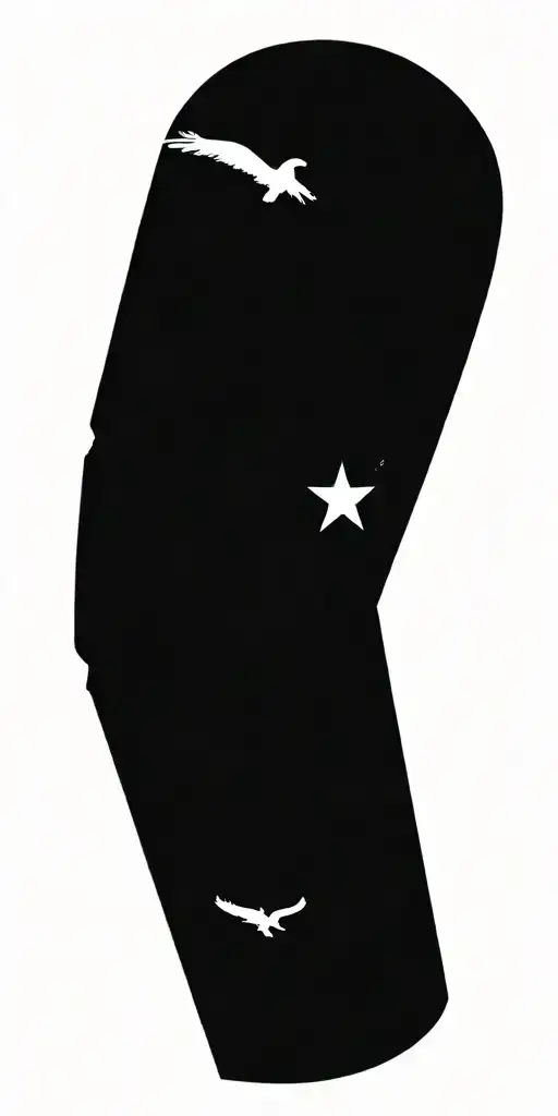 Patriotic Tattoo Depicting The 101St Airborne Crest And The Welcome To Las Vegas Sign