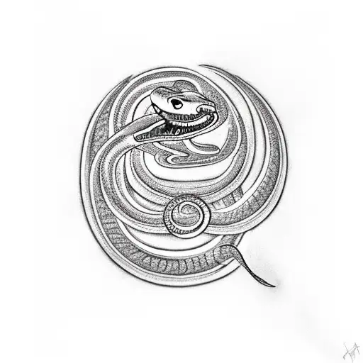 A Snake With Alien Markings Slithering Through A Mason's Emblem