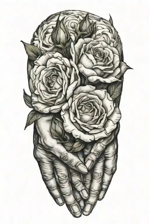 Two Hands Holding Lisianthus