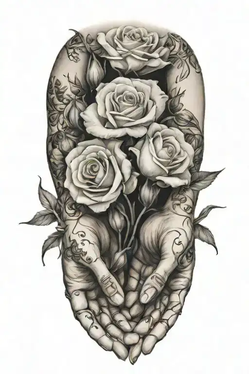 Two Hands Holding Lisianthus