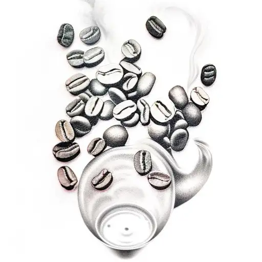 Coffee Beans Small Tattoo On The Shoulder