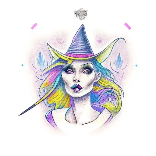 Bright Colorful Pretty Witch