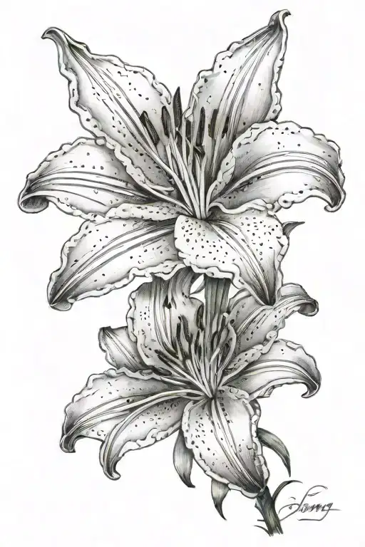 Elegant One Lily Flower With Stem