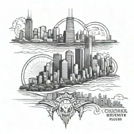 Dallas Detroit And Chicago Skyline