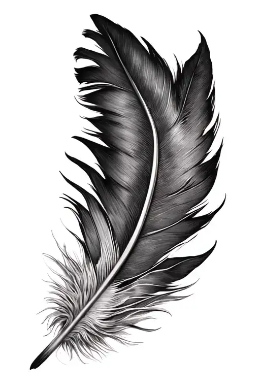 Black And White Indigenous Feather
