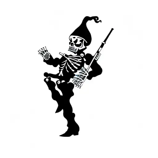 A Skeleton Playing A Flute