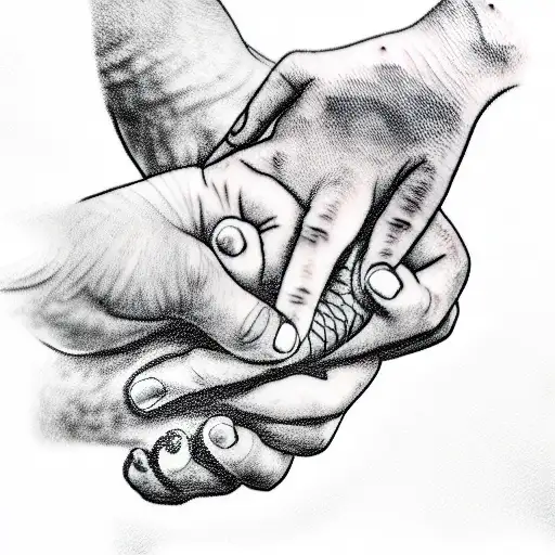 Father Holding Son's Hand