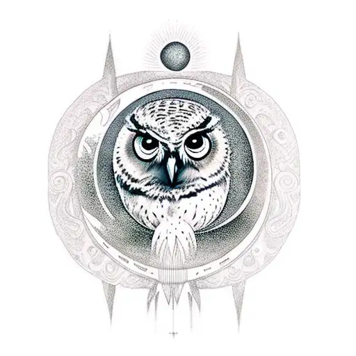 A Owl Flying To The Moon