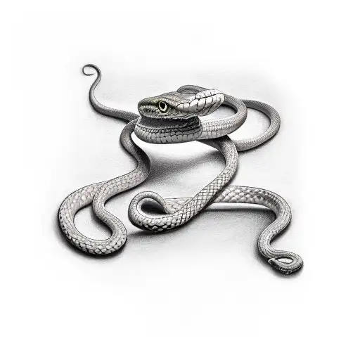 A Snake Wrapped Around A Mason's Trowel