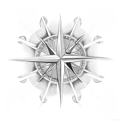 Phoenix And Compass With Winding Path