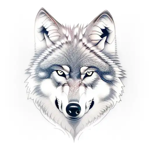 Wolf Comes Out Of A Mirror With Rose In His Mouth