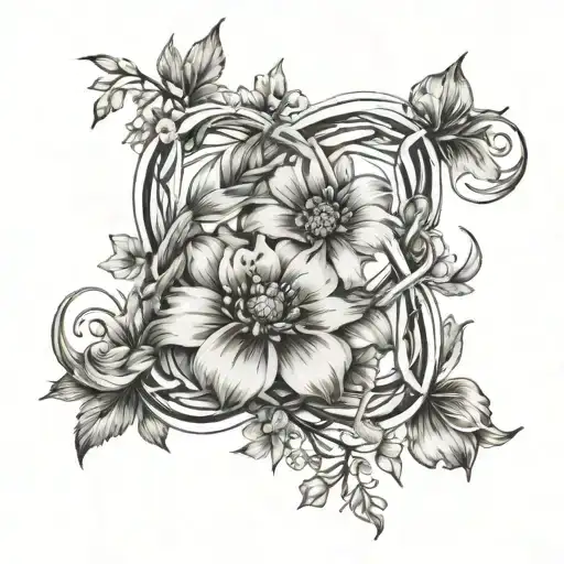 May June November Birth Flowers Intertwined Infinity Symbols