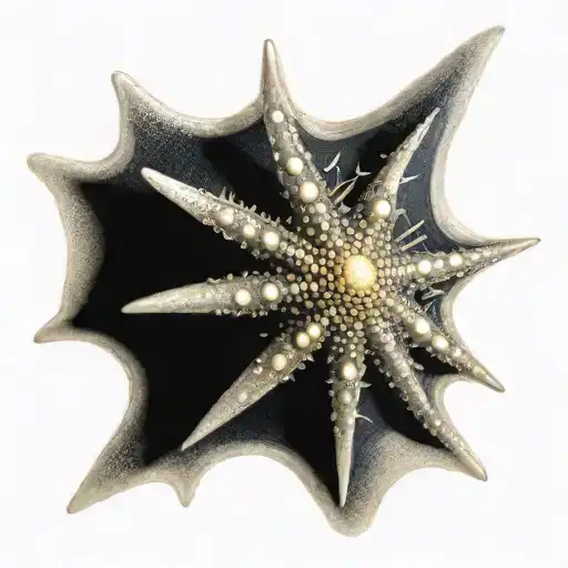 Sea Urchin Star Fish And Sea Shell Turn Golden Proportion