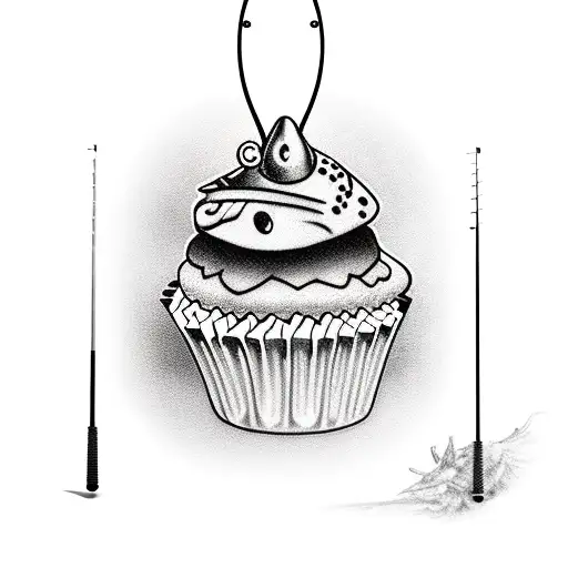 Cupcake On Fishing Pole