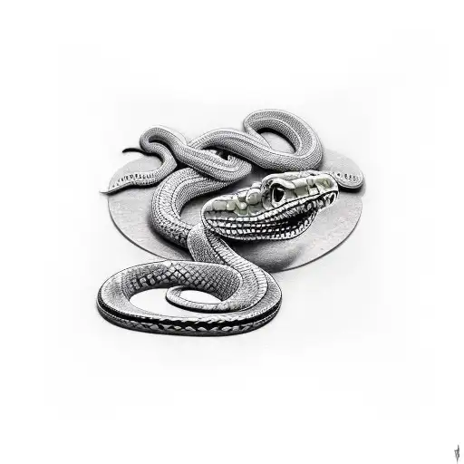 Snake Wraped Around A Knife