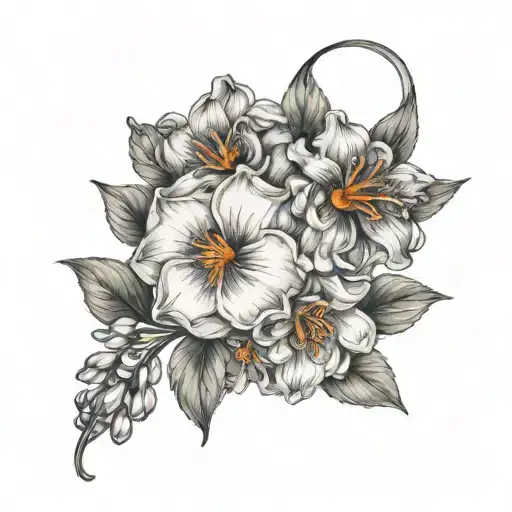 May June November Birth Flowers Intertwined