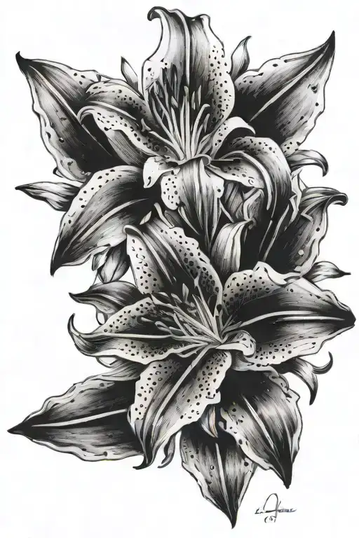 Lily Black And White Drawing
