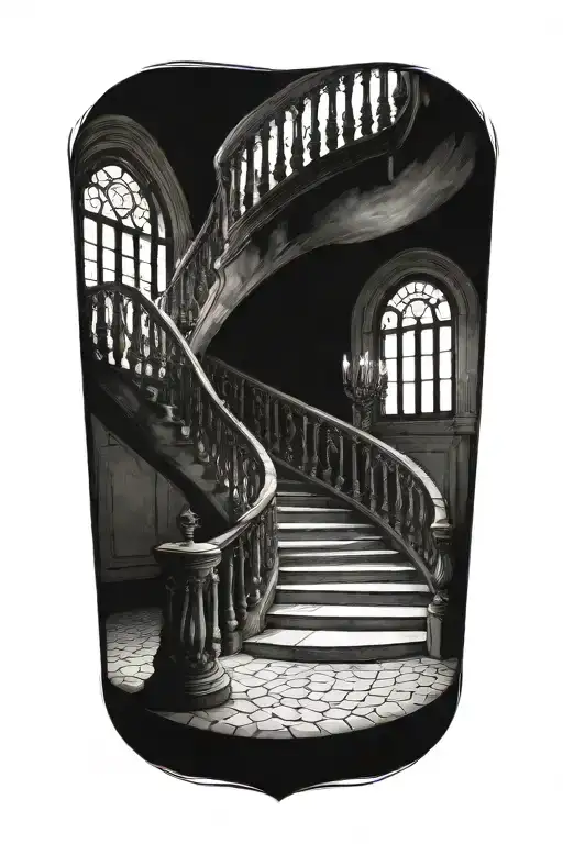 Sprial Staircase Deteriorating Gothic Architecture
