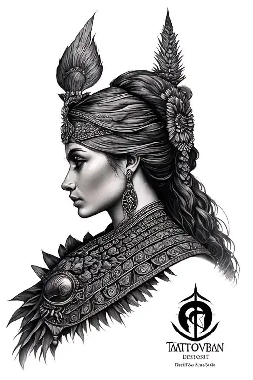 Queen Of Desert From Movie Dune 2 Black And Gray Realistic