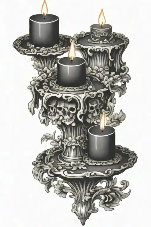 Vintage Candle Opera 3 Tier Black Candles Lit