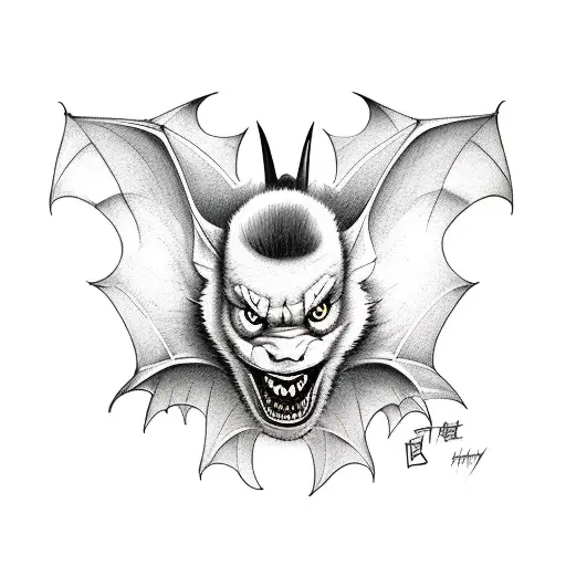 Furry Demon Bat Flying