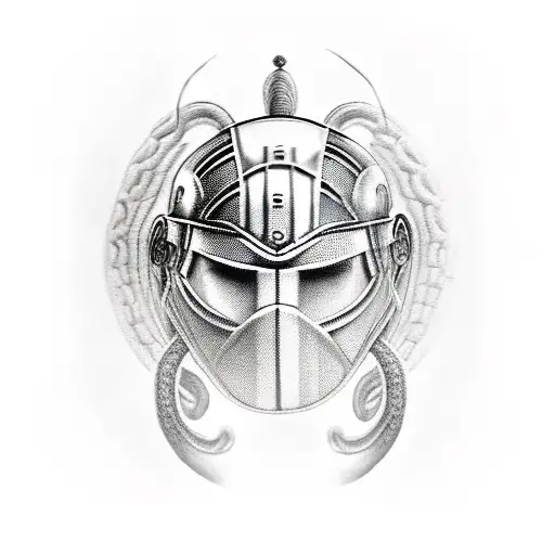 Spartan Helmet With Snake