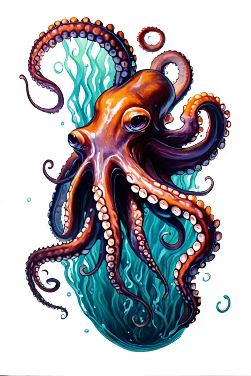 Octopus Emerging From The Depths