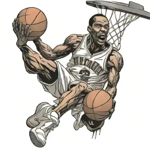 Undead Black Basketball Player Dunks