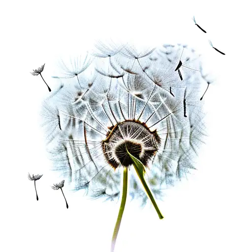 Dandelion With Flying Birds