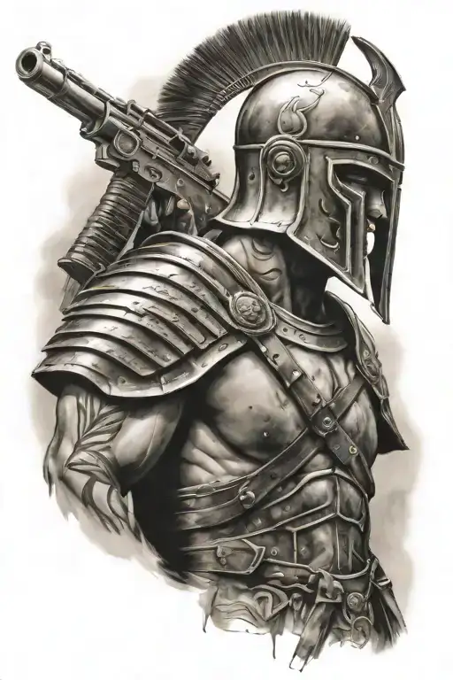 Gladiator With Ak 47 Gun