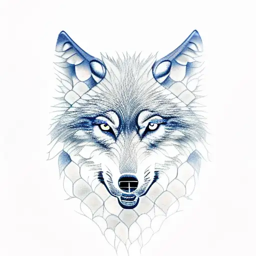 Wolf Come Out From Mirror With Rose In Mouth