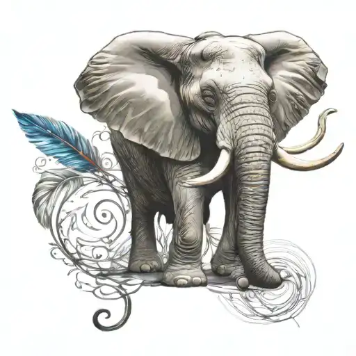 An Elephant Writing Poetry With A Quill Pen