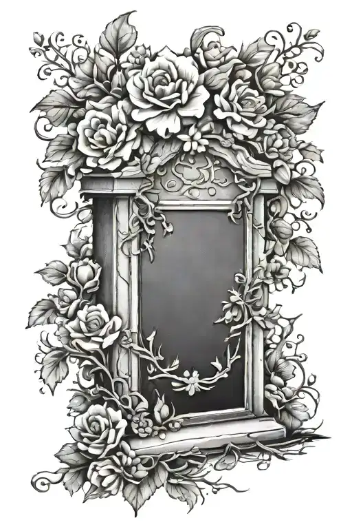 Feminine Headstone Blank Text Space