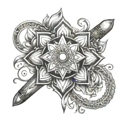 An Emergency Medicine Symbol Intertwined With A Mandala