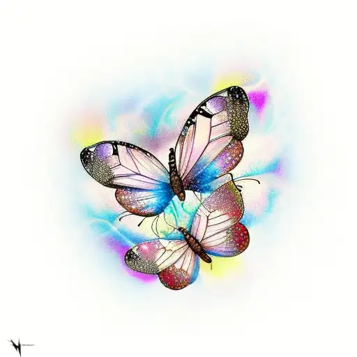 2 Abstract Butterflies With A Quote In Between