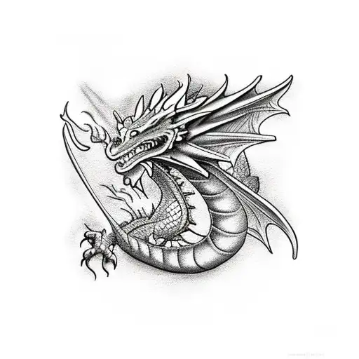 Dragon And Flowers Spine