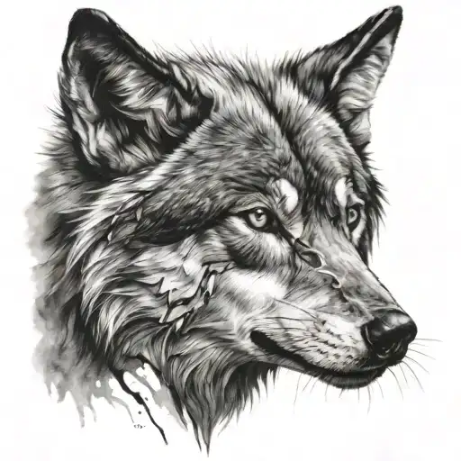 A Wounded Wolf But Continuing The Path Leading