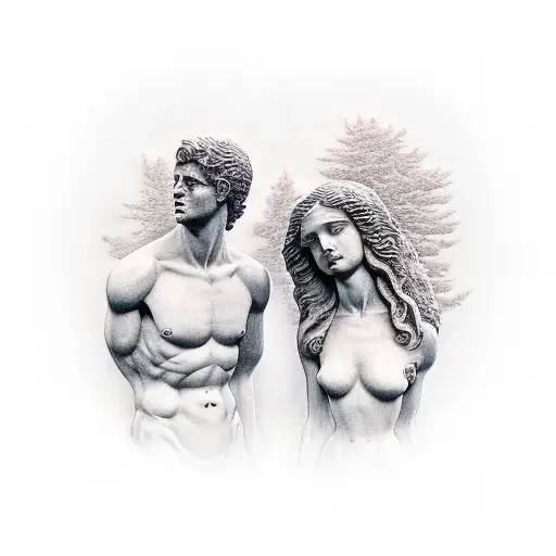 Female And Male Statue United