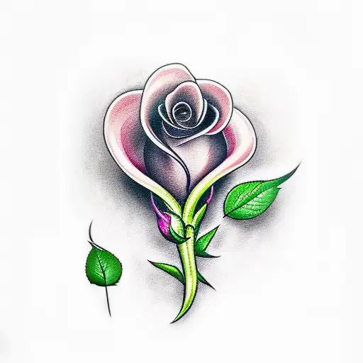 Bleeding Heart With A Rose And A Knife