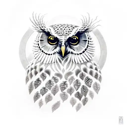 Owl With Fern Plant And Maori Paddle