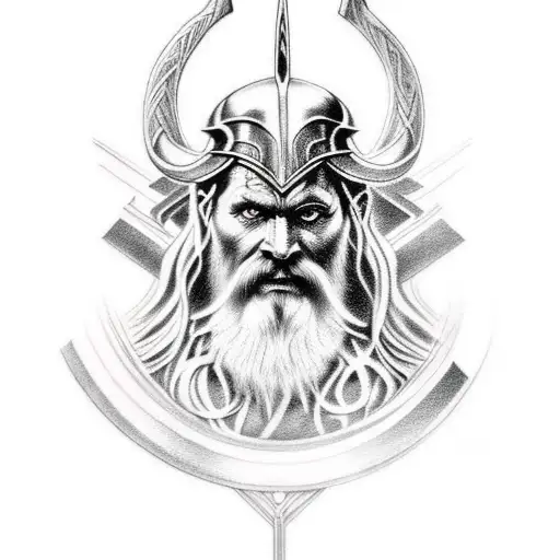 Odin God With Thor And Loki