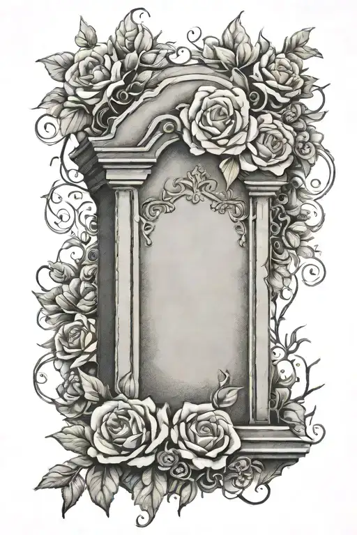Feminine Headstone Blank Text Space