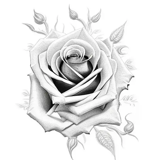 Roses With Sword And Black Smoke