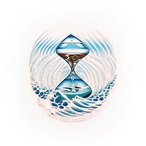 Hourglass Losing Time And Waves Crashing Around It