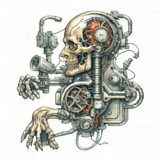 Bio Mechanics Bio With Microelectronic Components With Metal Music