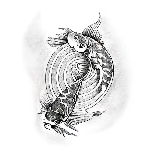 Koi Fish With Spiral