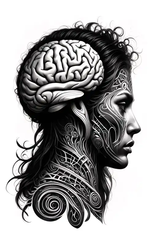 Adhd Brain Connected Maori Inspired Tattoo Bio Mechanical Sleeve