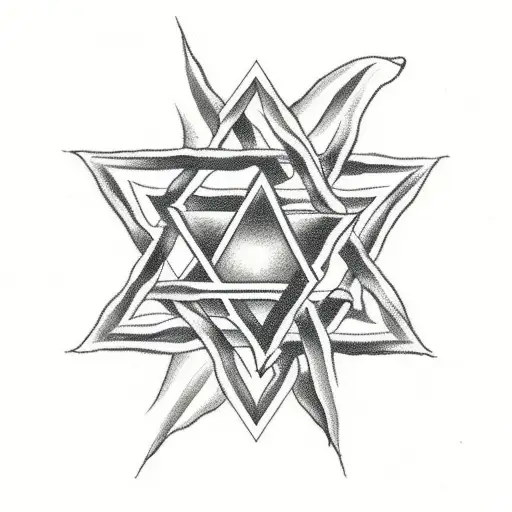 Star Of David Made Of Plants With Forest Animals