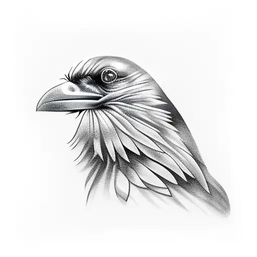 Raven Wrapped Around Guitar Fretboard