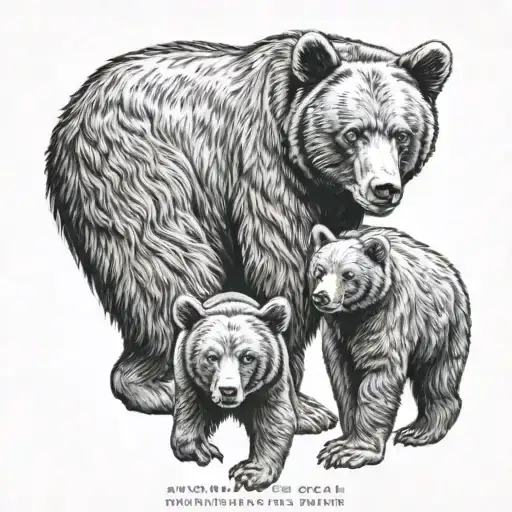 Black Bear Family And Love